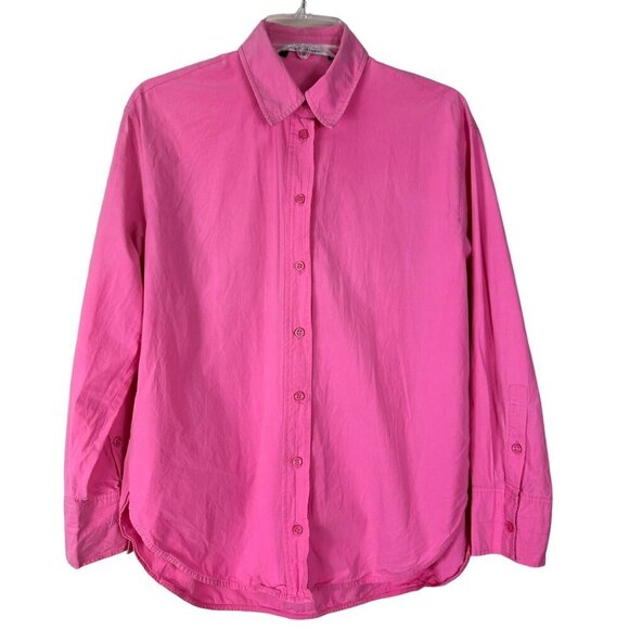 Zara Hot Pink Oversized Long Sleeves Button Down Shirt Size‎ XSmall - Picture 5 of 13